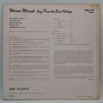 Warne Marsh – Jazz From The East Village