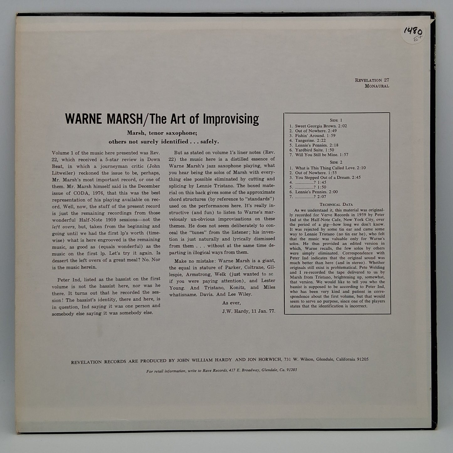 Warne Marsh – The Art of Improvising Volume 2