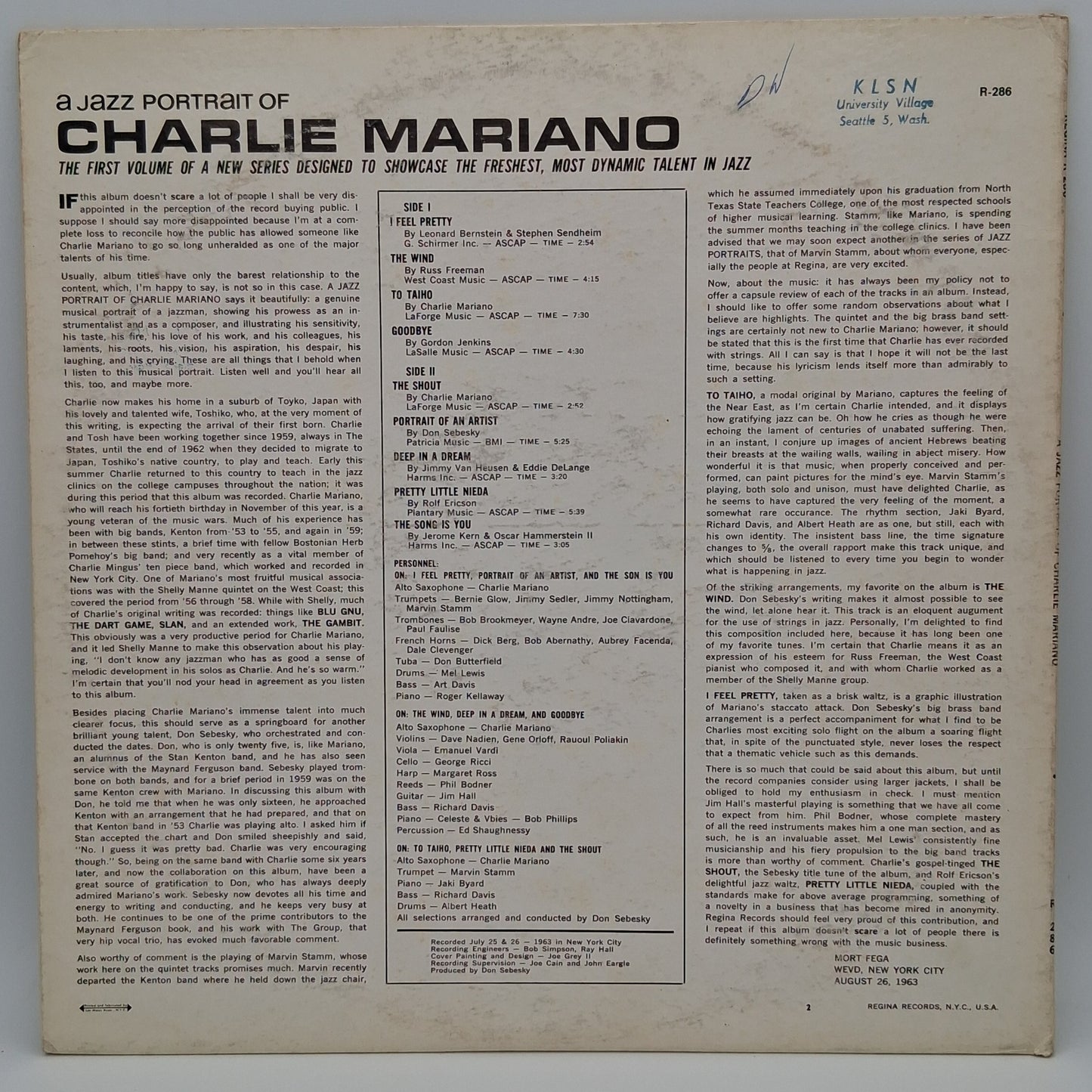 Charlie Mariano – A Jazz Portrait Of Charlie Mariano