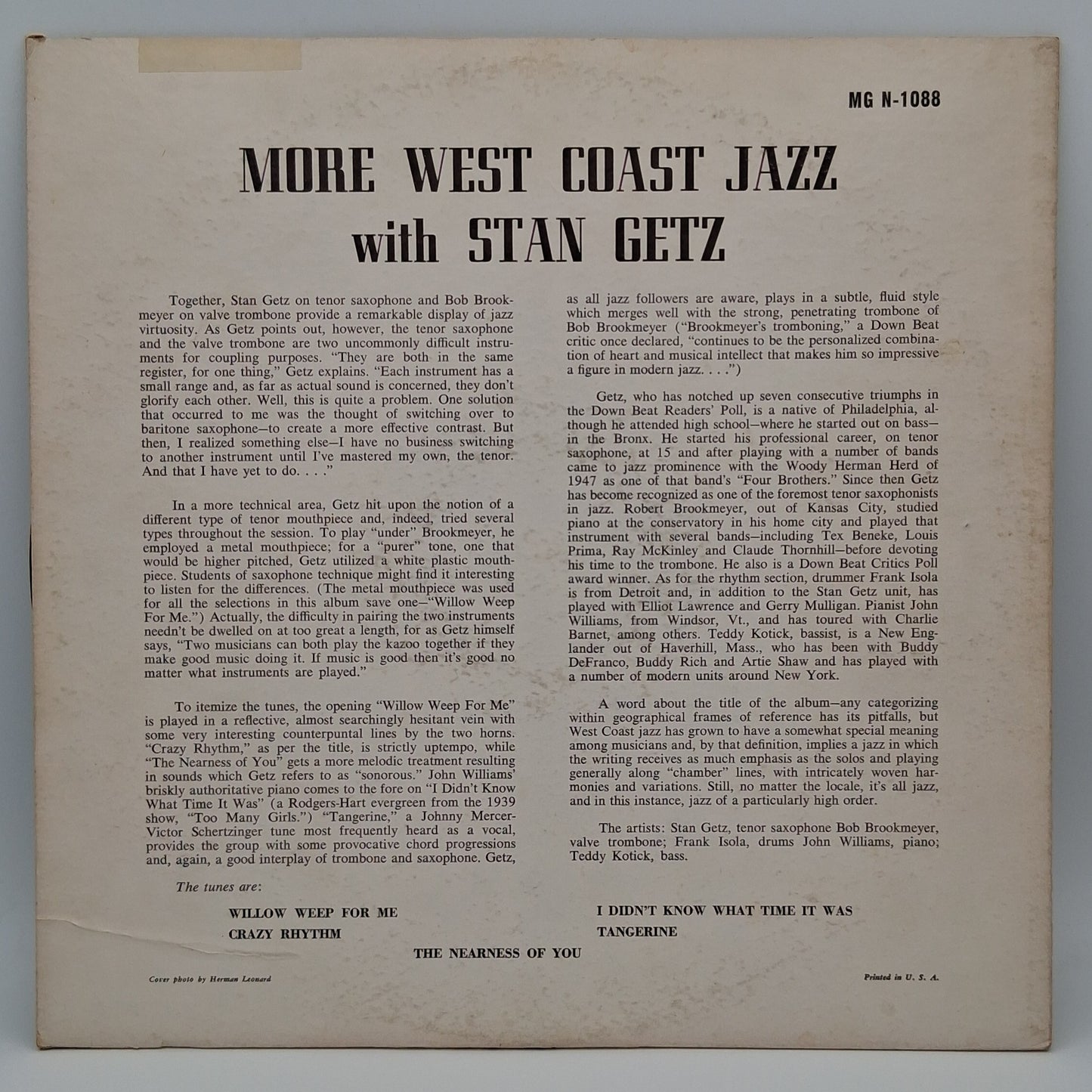 Stan Getz – More West Coast Jazz