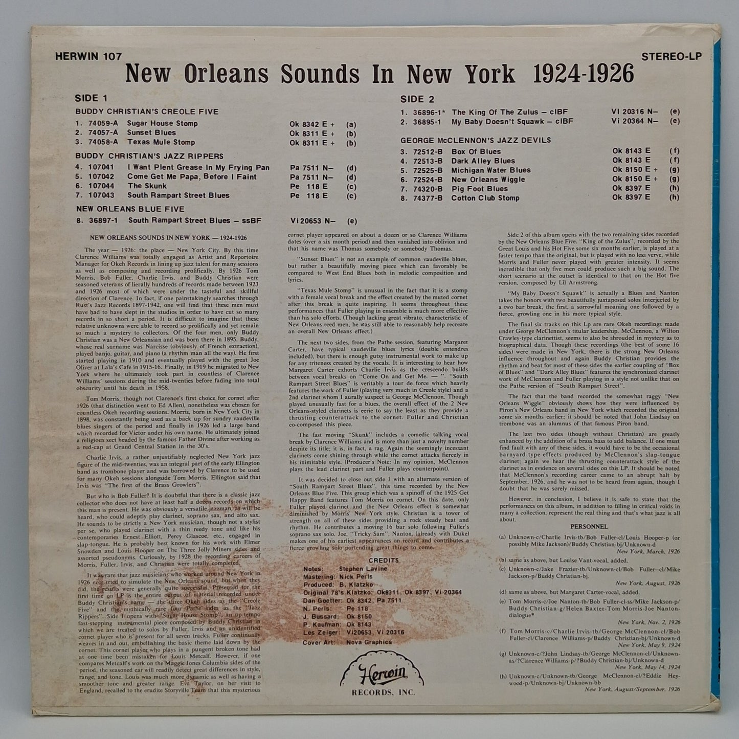 Various – New Orleans Sounds In New York 1924-1926