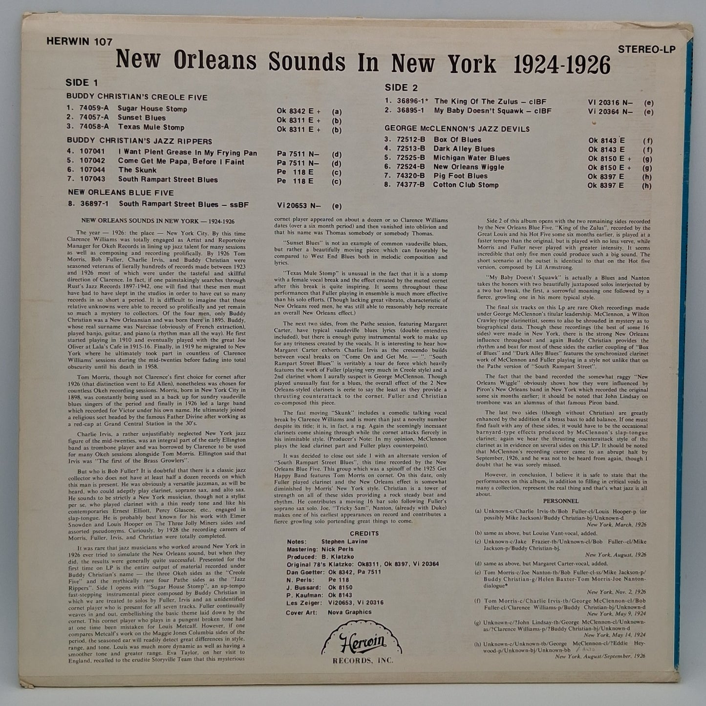 Various – New Orleans Sounds In New York 1924-1926