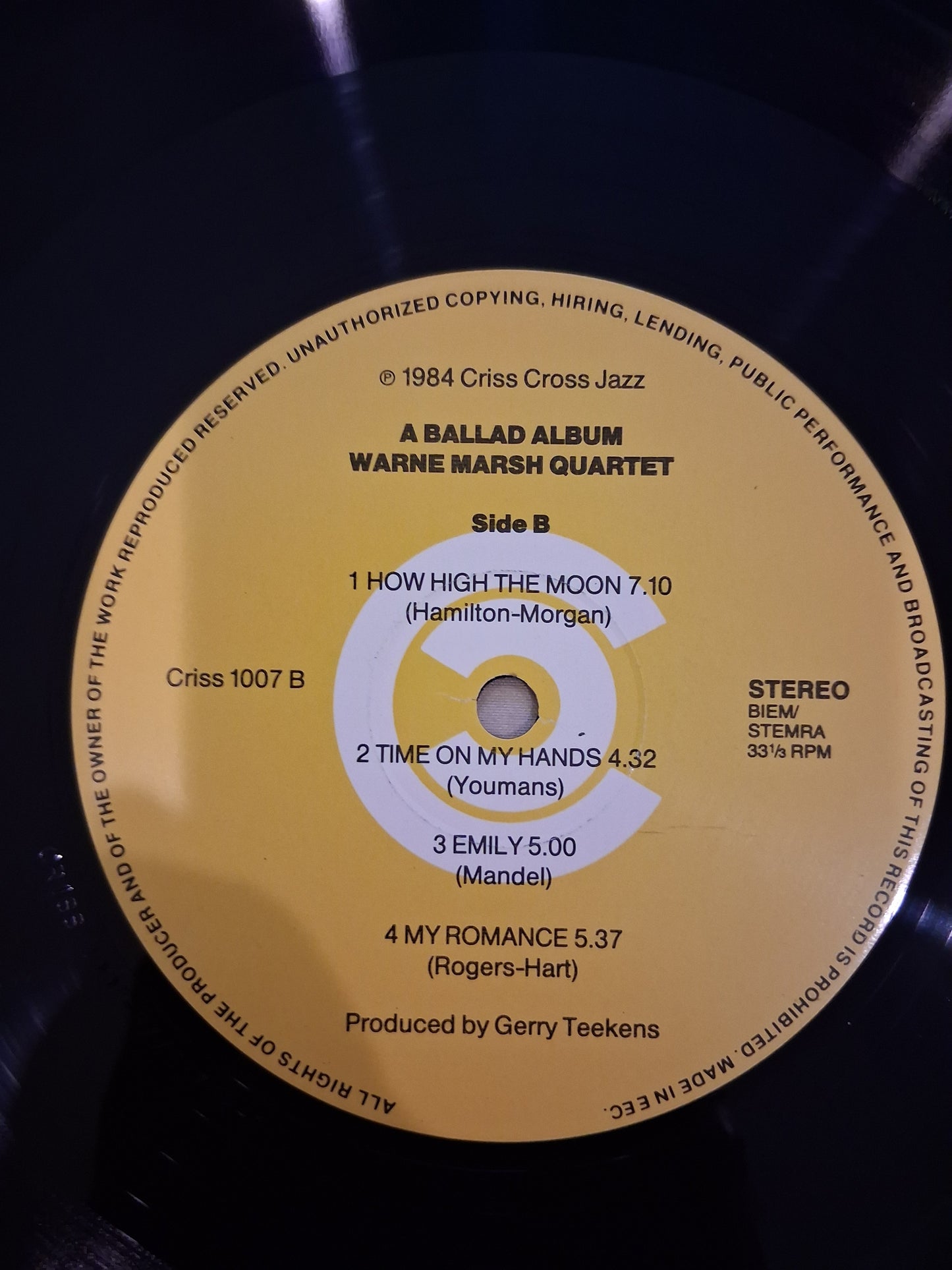 Warne Marsh Quartet Featuring Lou Levy – A Ballad Album