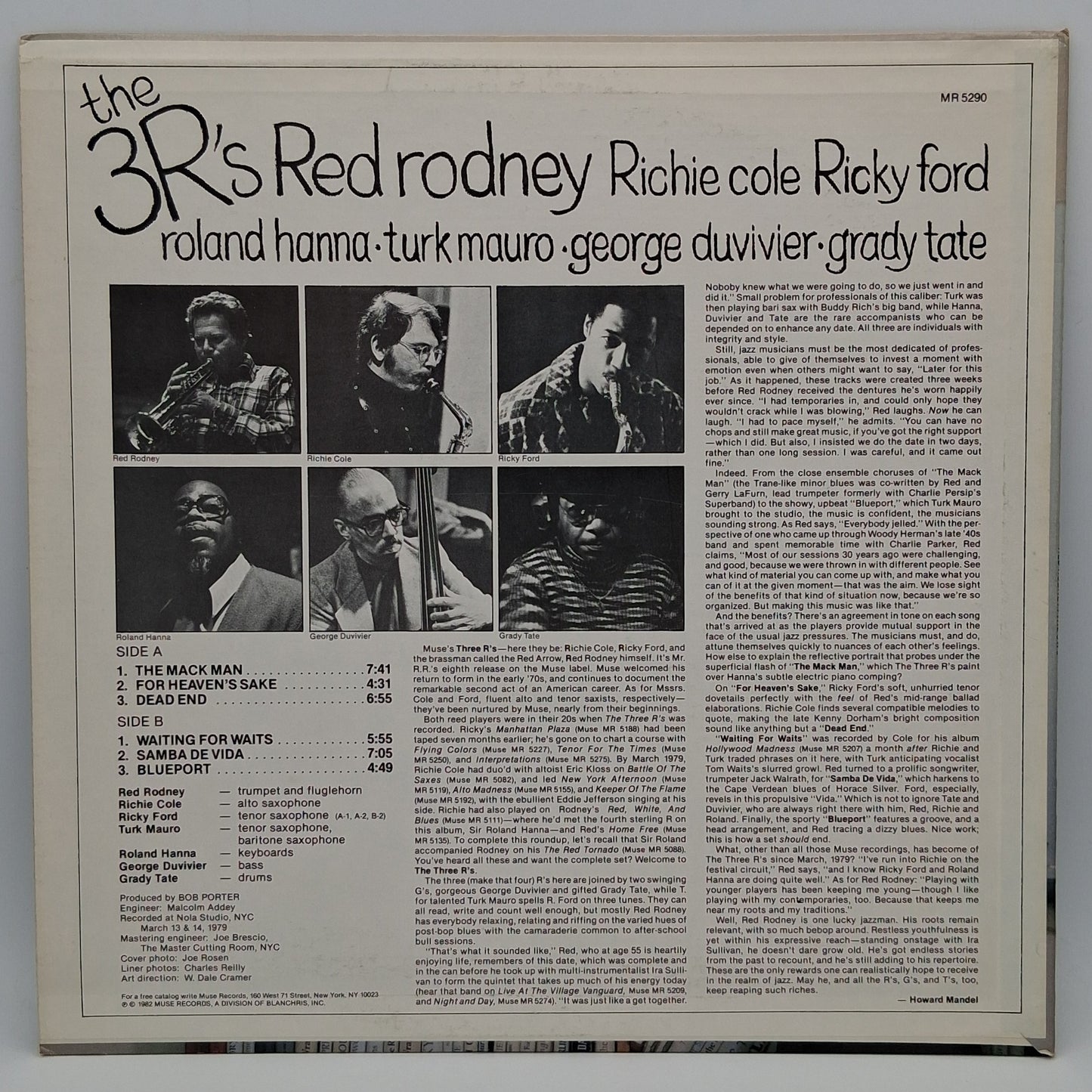 Red Rodney / Richie Cole / Ricky Ford – The 3 R's