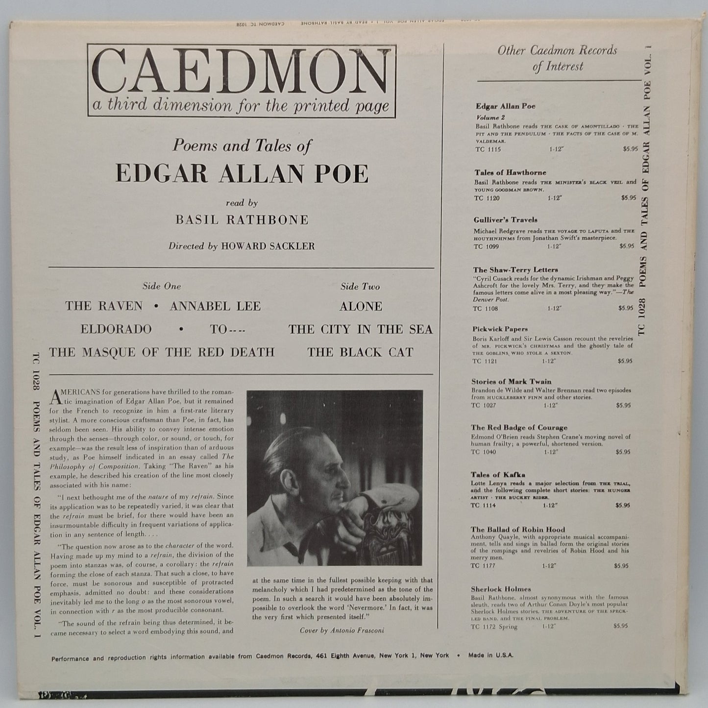 Basil Rathbone Reads Edgar Allan Poe – Basil Rathbone Reads Edgar Allan Poe Volume 1