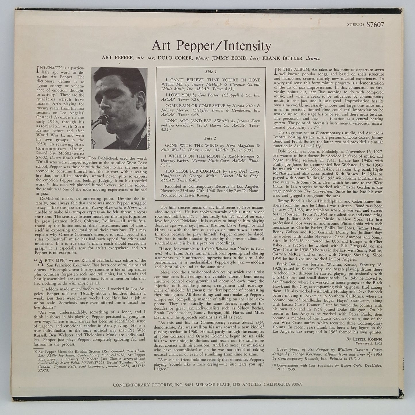 Art Pepper – Intensity