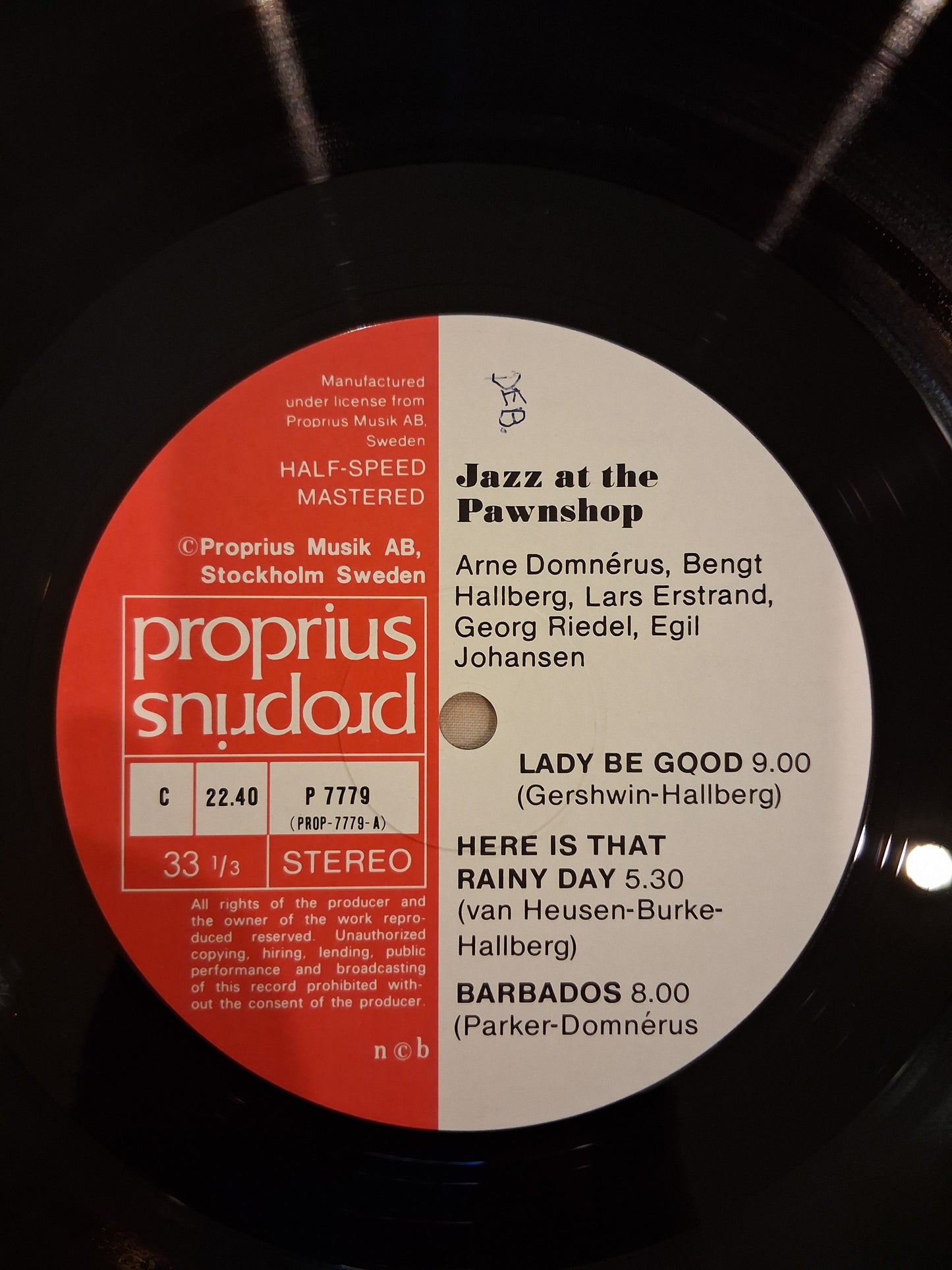 Arne Domnérus, Bengt Hallberg, Georg Riedel, Egil Johansen + Lars Erstrand – Jazz At The Pawnshop