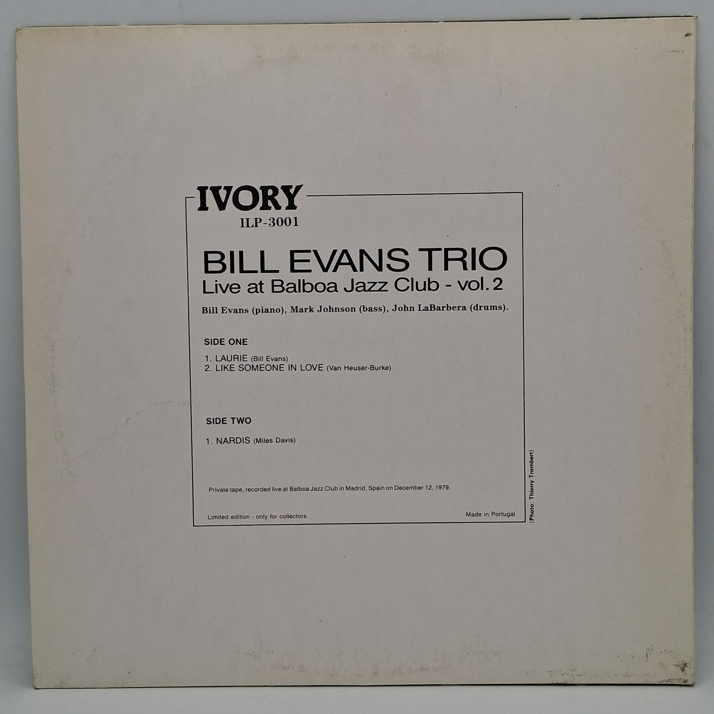 Bill Evans Trio – Live At Balboa Jazz Club Vol. 2