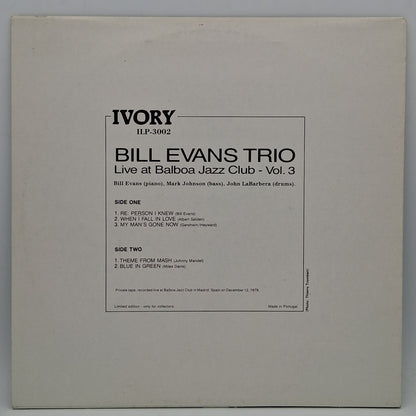 Bill Evans Trio – Live At Balboa Jazz Club Vol. 3