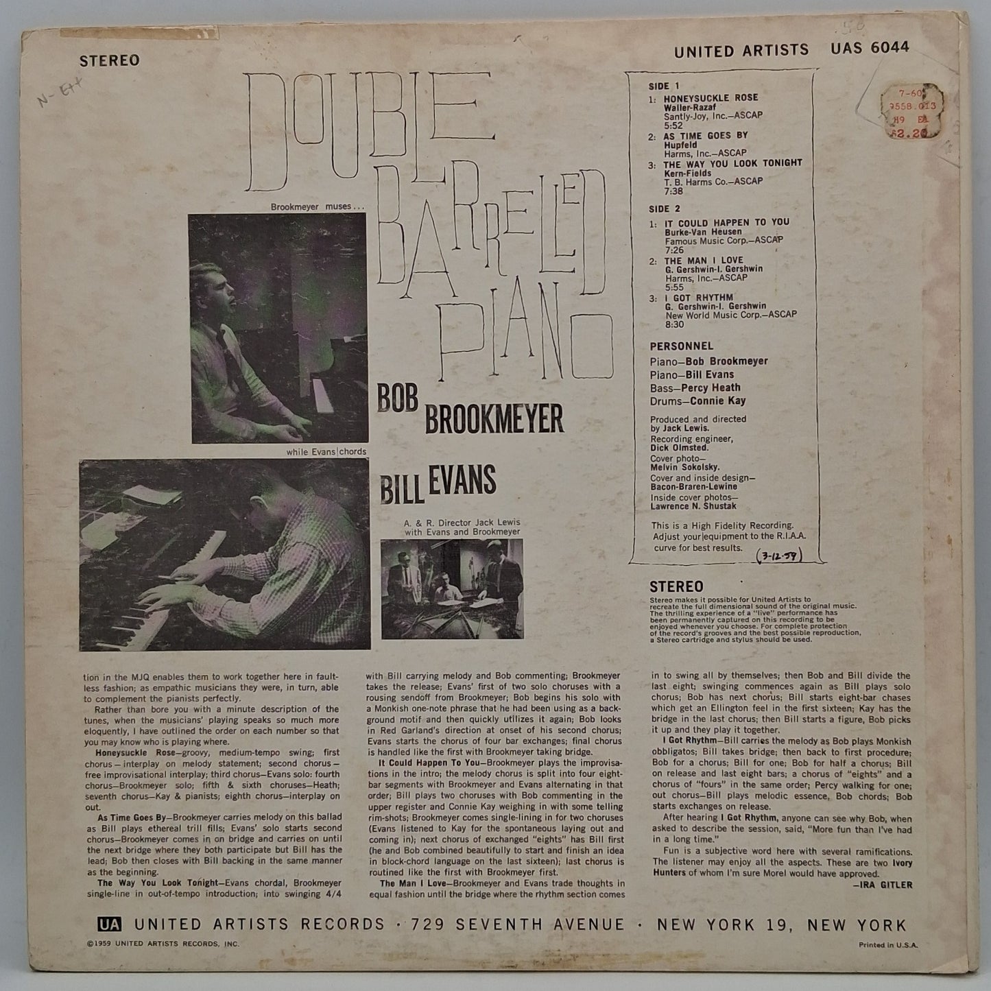 Bob Brookmeyer & Bill Evans – The Ivory Hunters - Double Barrelled Piano