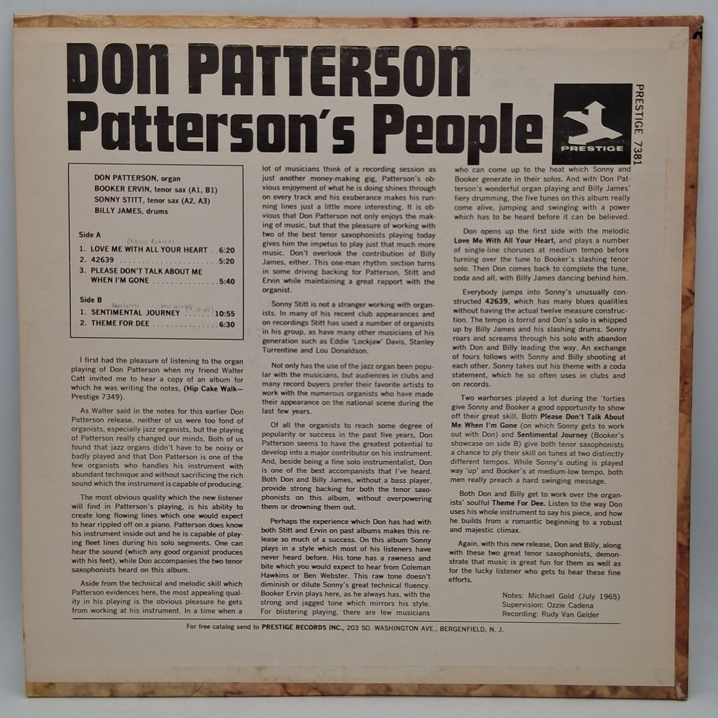 Don Patterson With Sonny Stitt And Booker Ervin – Patterson's People