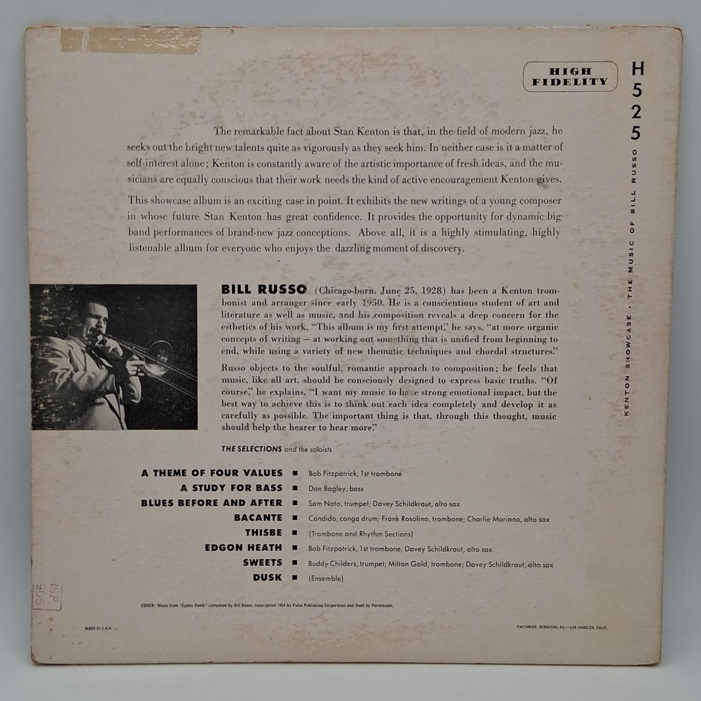 Stan Kenton And His Orchestra – Kenton Showcase - The Music Of Bill Russo
