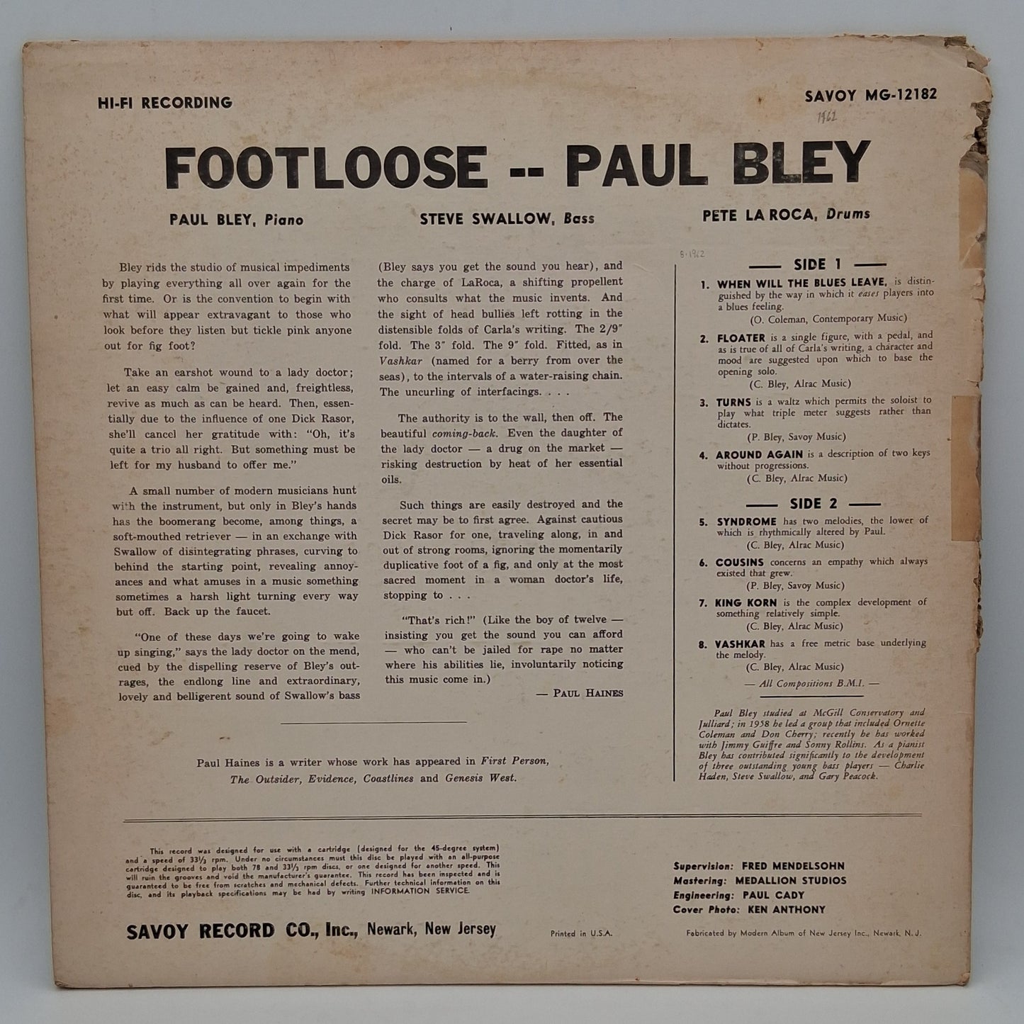 Paul Bley – Footloose