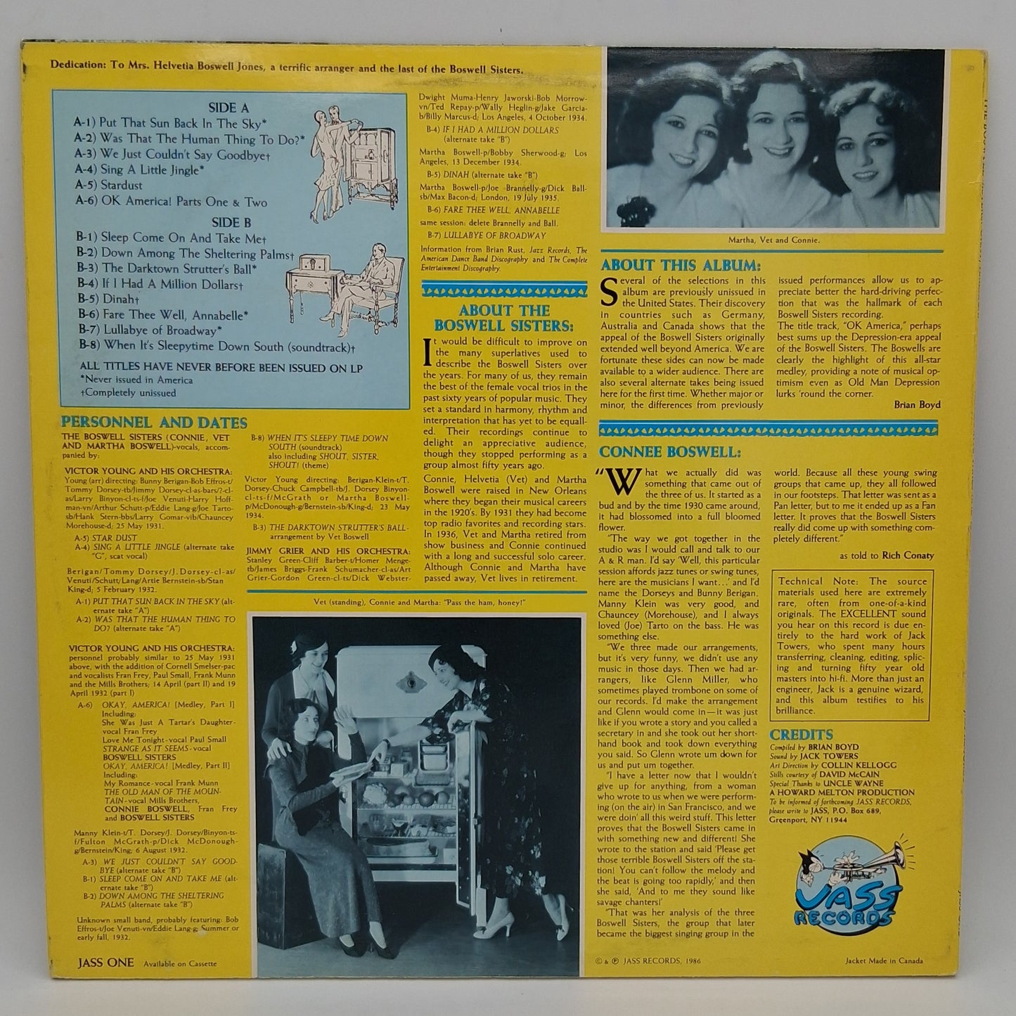 The Boswell Sisters – Okay, America! - Alternate Takes And Rarities