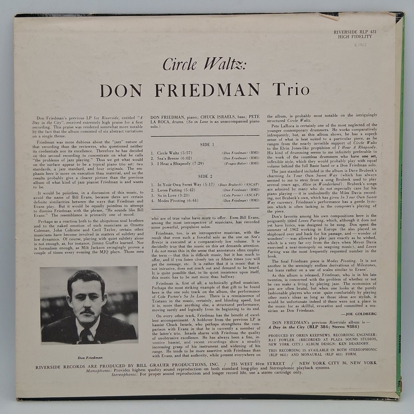 Don Friedman Trio – Circle Waltz