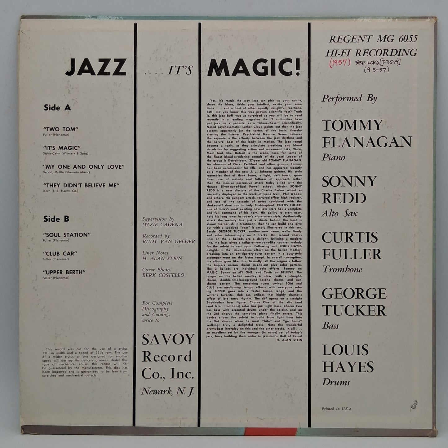 Curtis Fuller, Sonny Redd, Tommy Flanagan, George Tucker, Louis Hayes – Jazz...It's Magic!