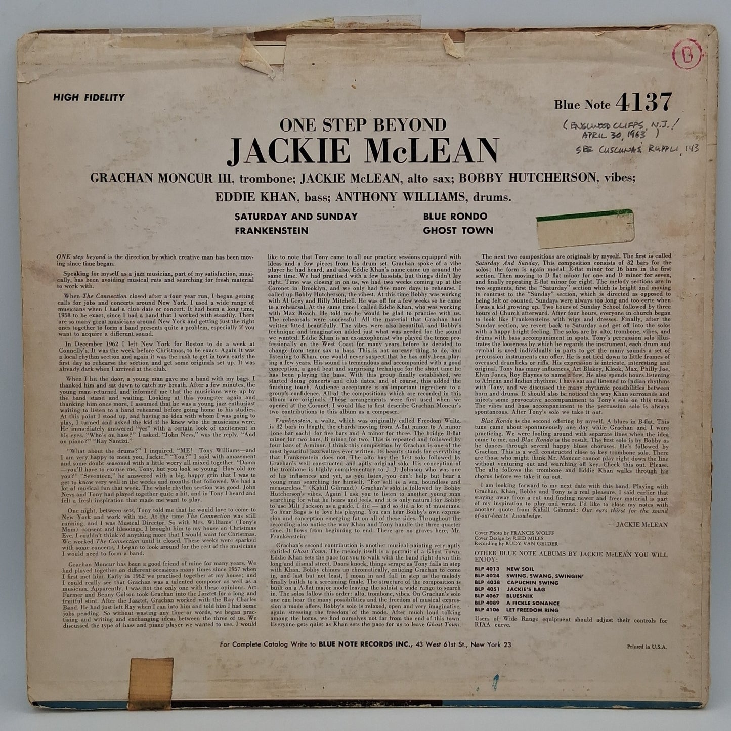Jackie McLean – One Step Beyond