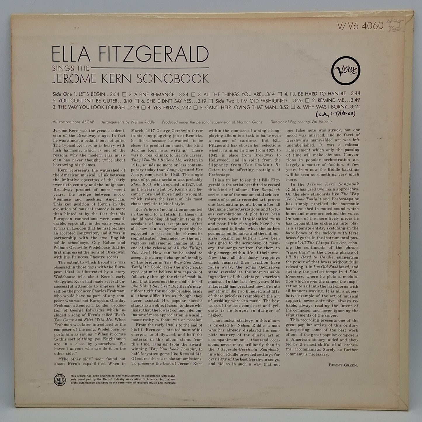 Ella Fitzgerald – Ella Fitzgerald Sings The Jerome Kern Song Book