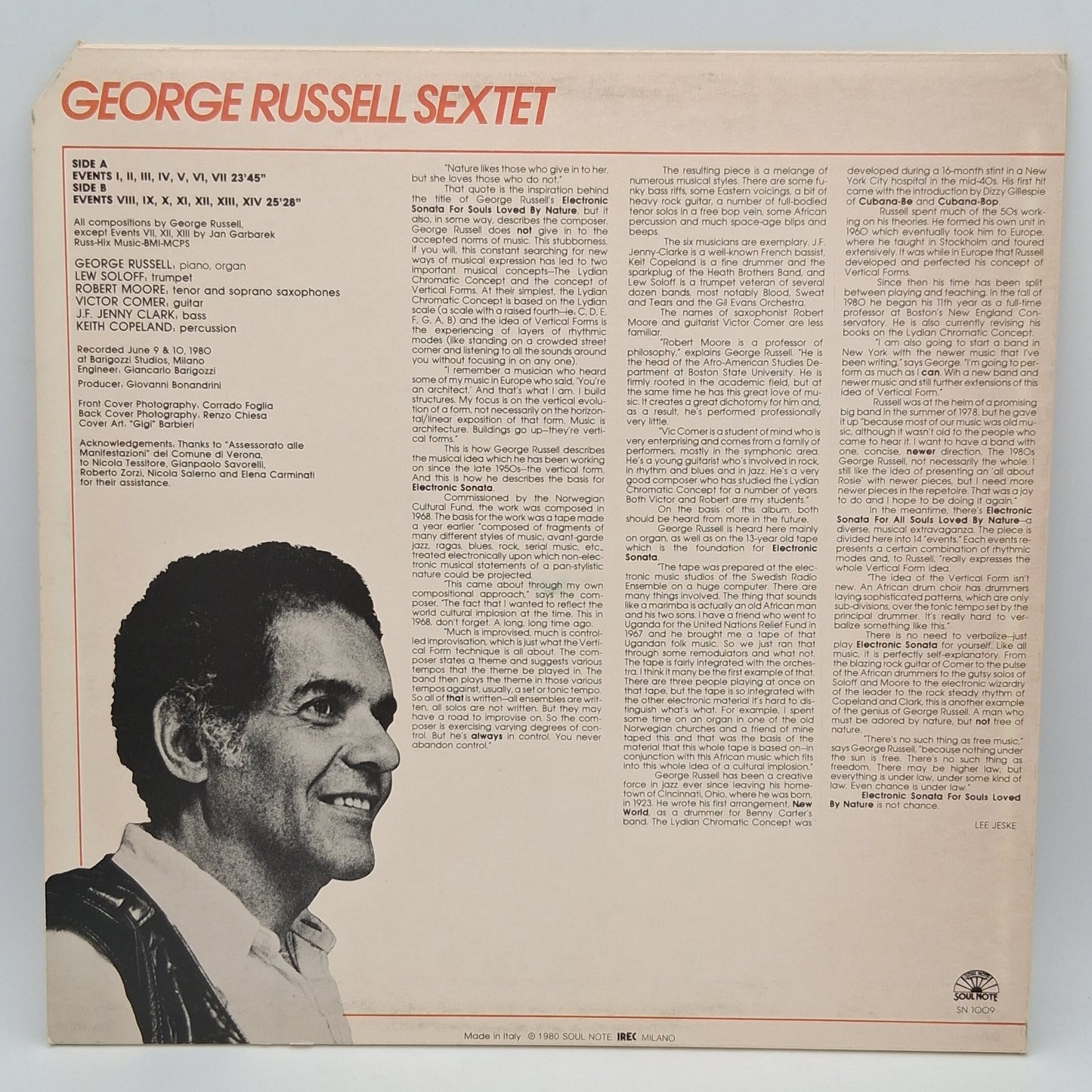 The George Russell Sextet – Electronic Sonata For Souls Loved By Nature - 1980
