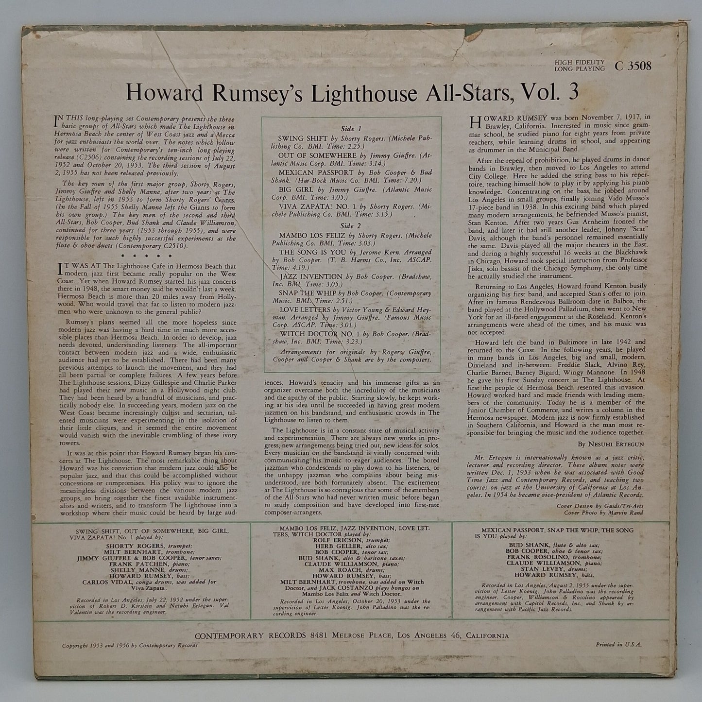 Howard Rumsey's Lighthouse All-Stars – Volume Three