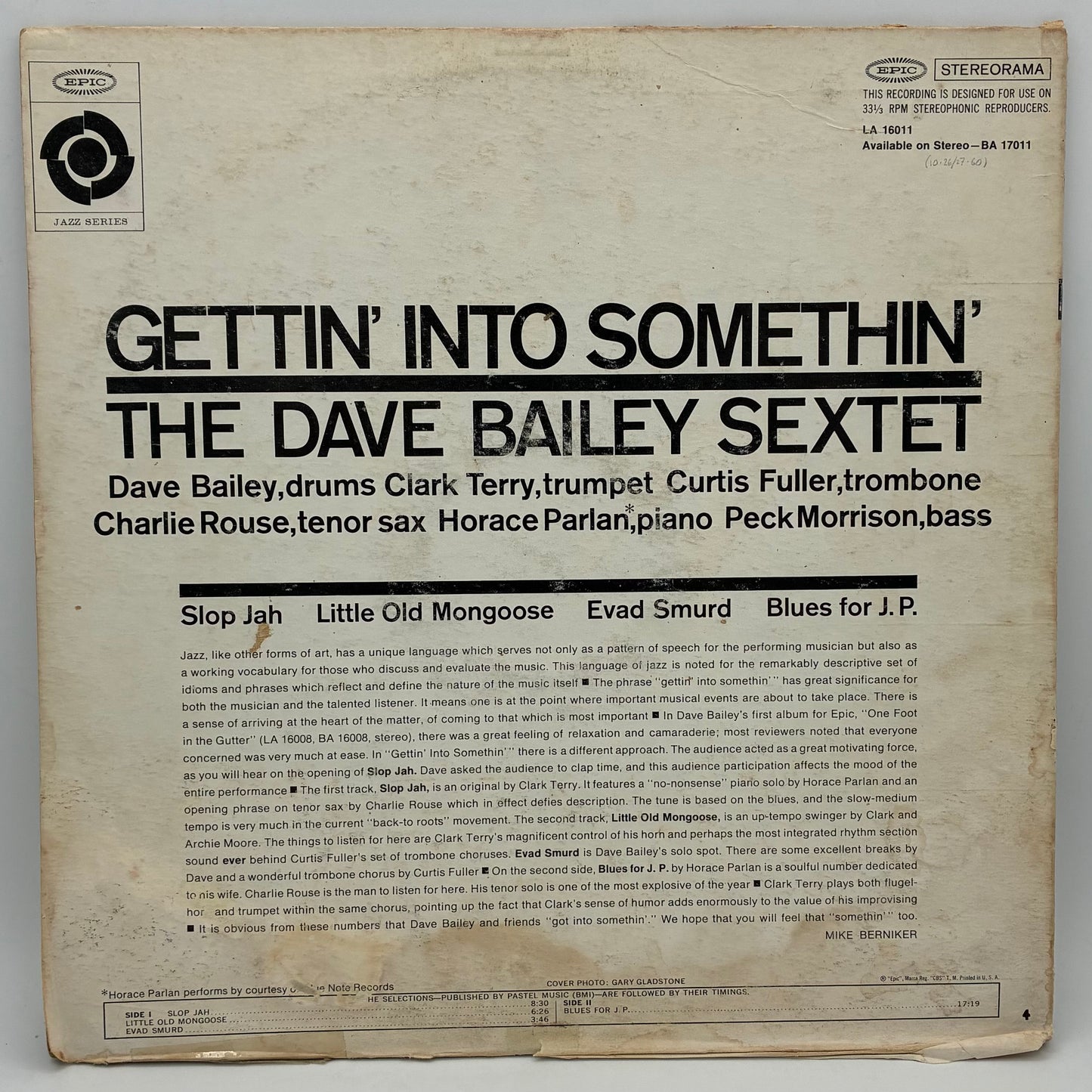 The Dave Bailey Sextet – Gettin' Into Somethin'