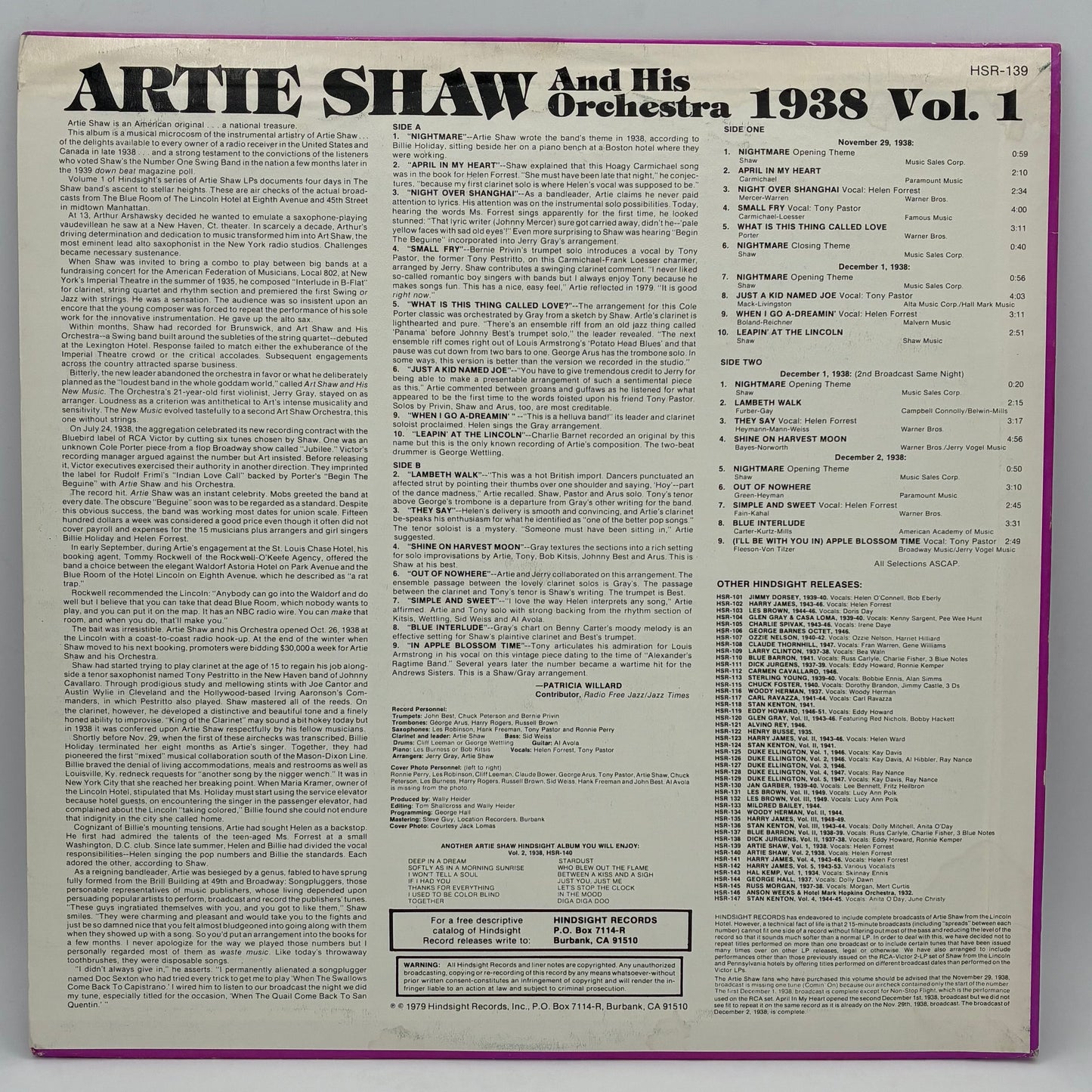 Artie Shaw And His Orchestra – The Uncollected Artie Shaw, Vol. 1, 1938