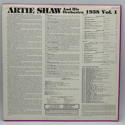 Artie Shaw And His Orchestra – The Uncollected Artie Shaw, Vol. 1, 1938