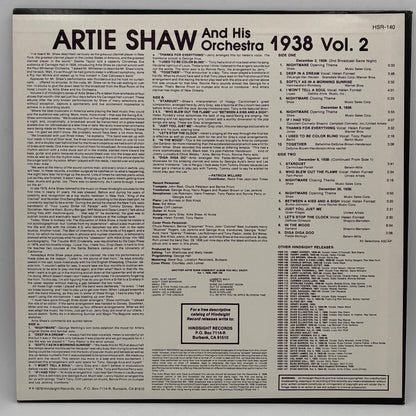 Artie Shaw And His Orchestra – The Uncollected Artie Shaw, Vol. 2, 1938