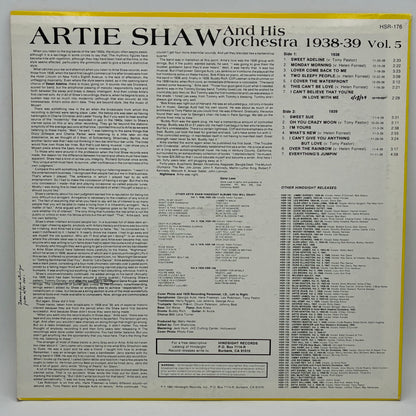 Artie Shaw And His Orchestra – The Uncollected Artie Shaw, Vol. 5, 1938-1939