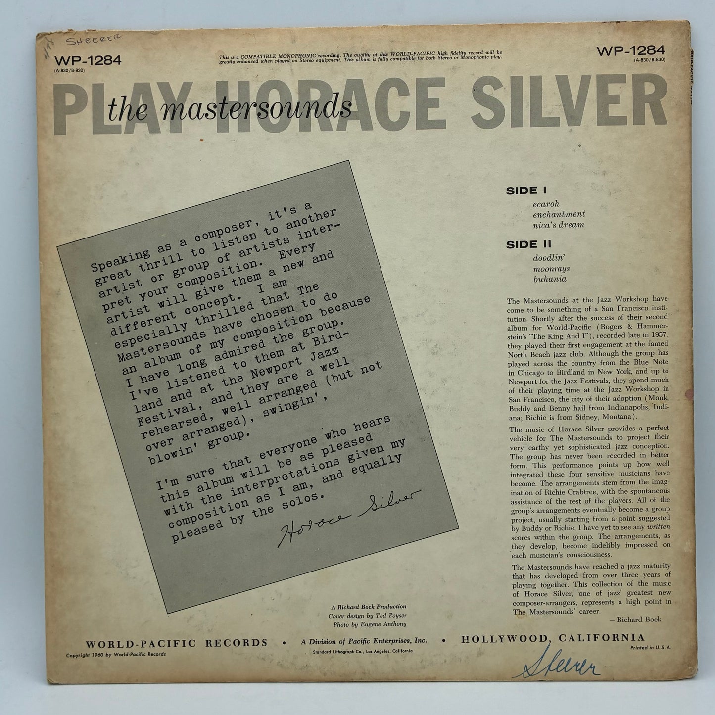 The Mastersounds – The Mastersounds Play Compositions By Horace Silver