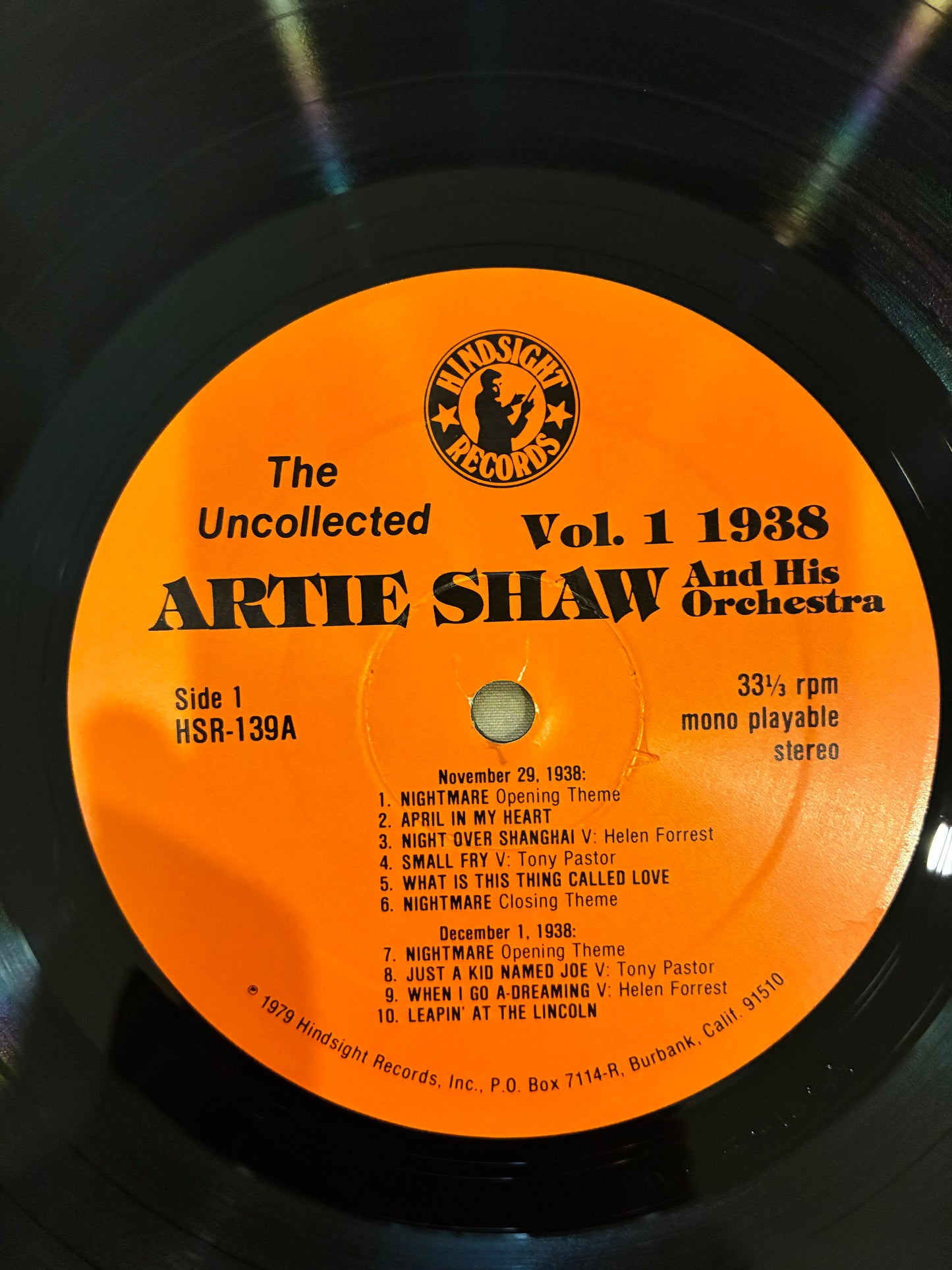 Artie Shaw And His Orchestra – The Uncollected Artie Shaw, Vol. 1, 1938