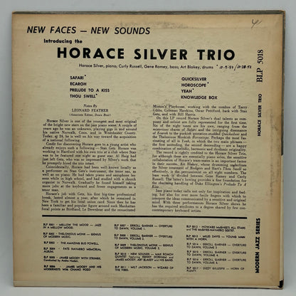 The Horace Silver Trio – New Faces - New Sounds