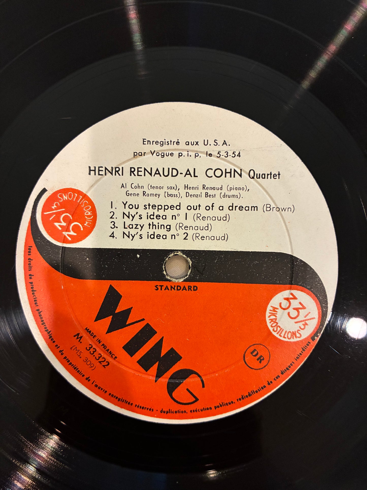 Henri Renaud-Al Cohn Quartet – Nous Rapporte Des U.S.A.