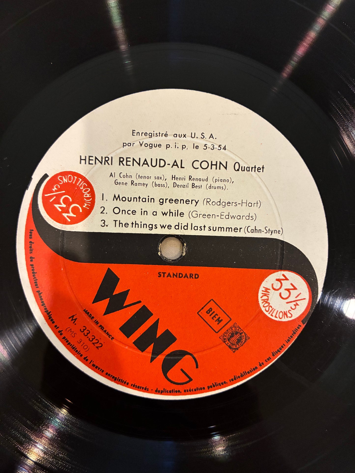 Henri Renaud-Al Cohn Quartet – Nous Rapporte Des U.S.A.