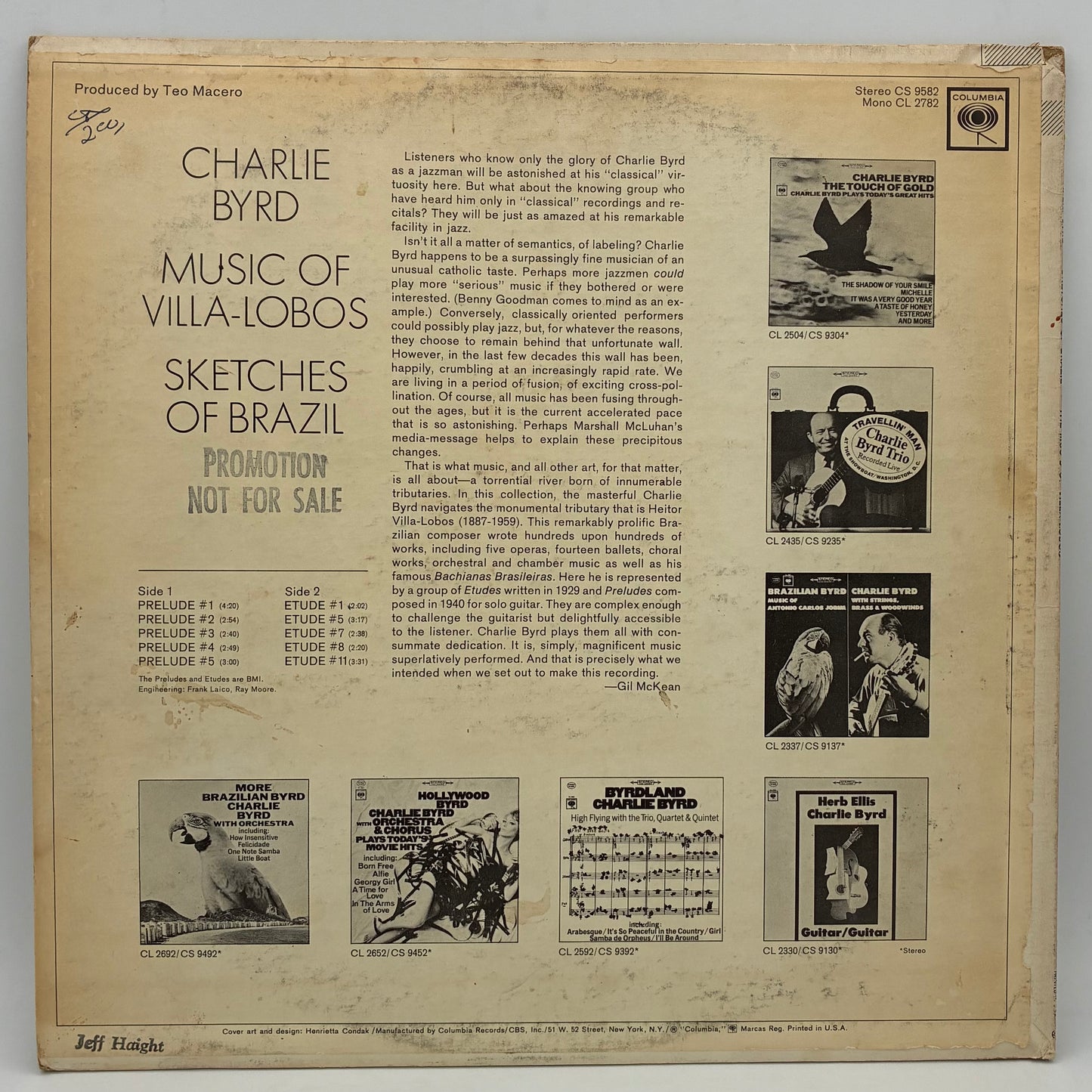 Charlie Byrd, Villa-Lobos – Sketches Of Brazil (Music Of Villa-Lobos)