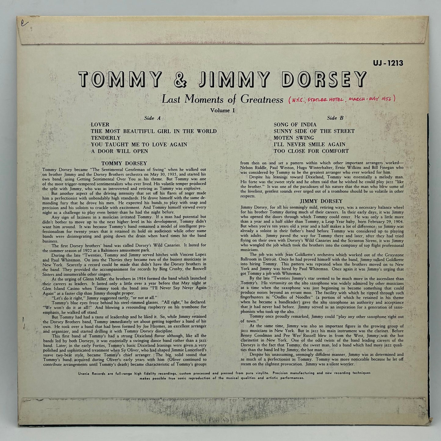 Tommy & Jimmy Dorsey – Last Moments Of Greatness, Volume 1