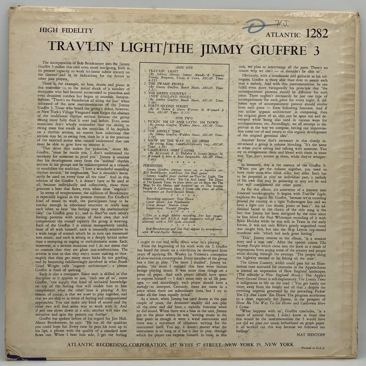 The Jimmy Giuffre 3 – Trav'lin' Light