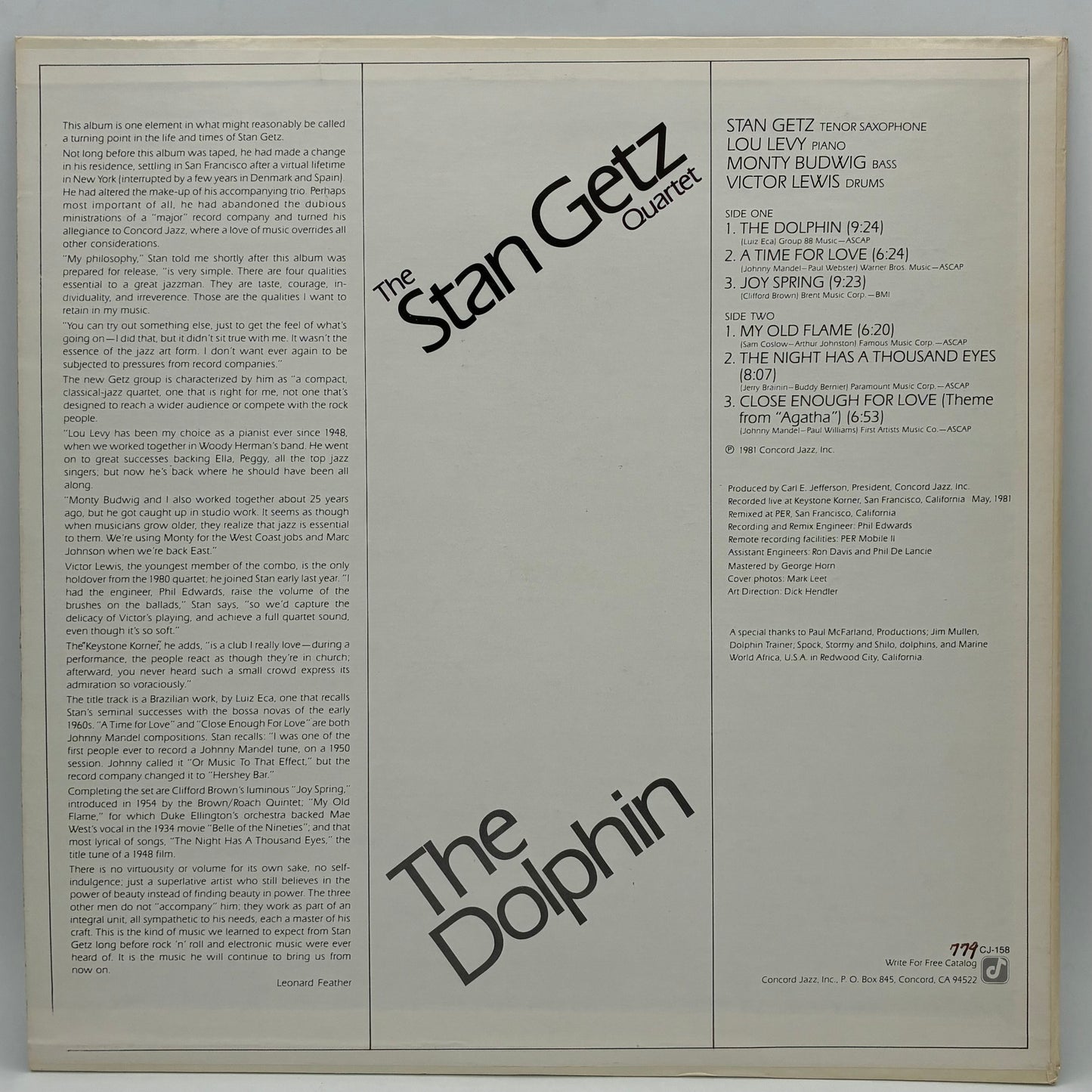 The Stan Getz Quartet – The Dolphin