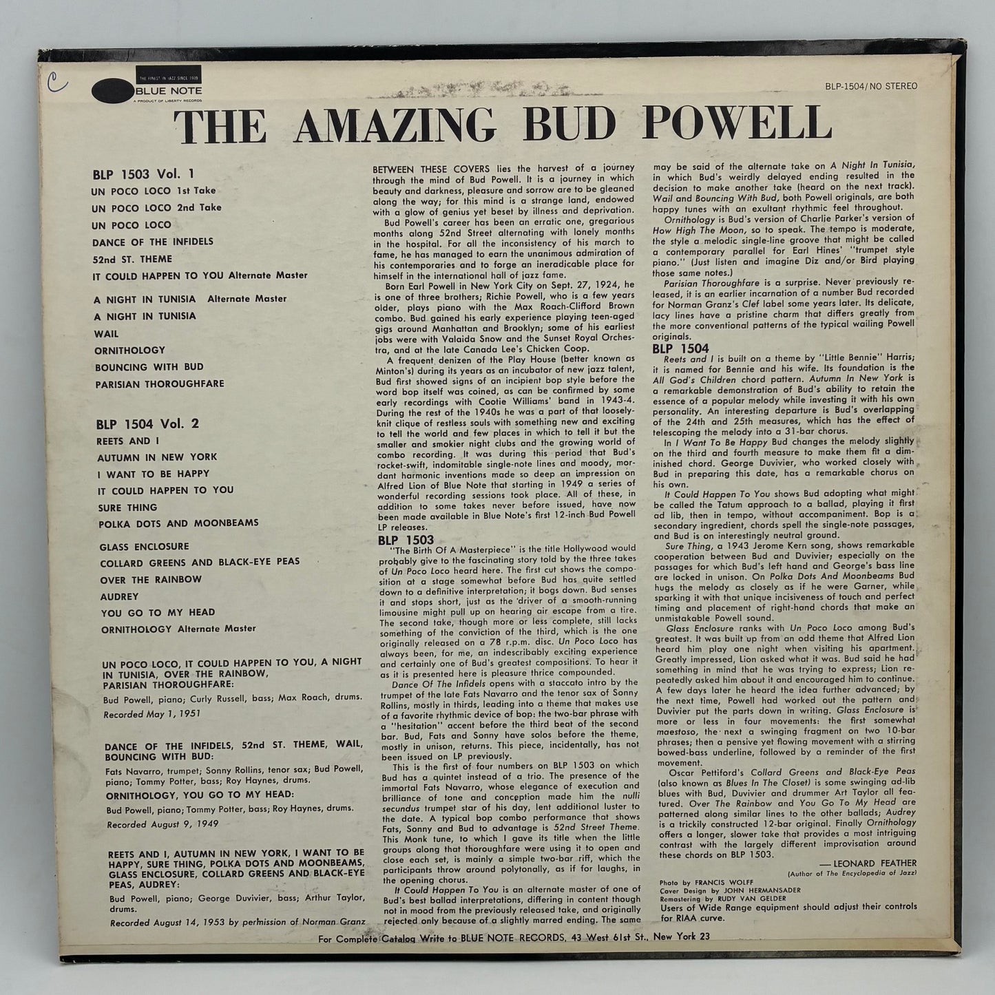 Bud Powell – The Amazing Bud Powell, Volume 2