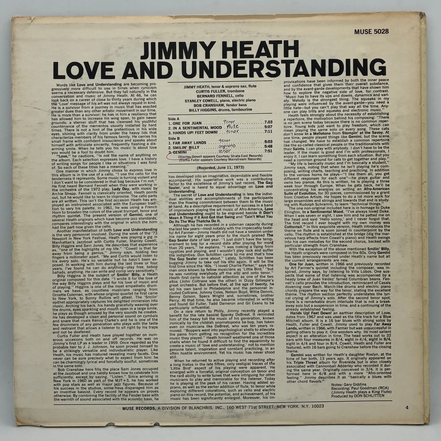 Jimmy Heath – Love And Understanding