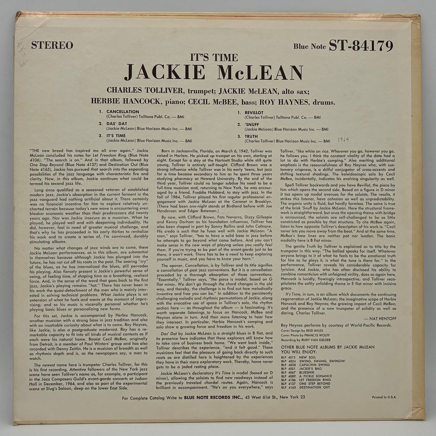 Jackie McLean – It's Time!