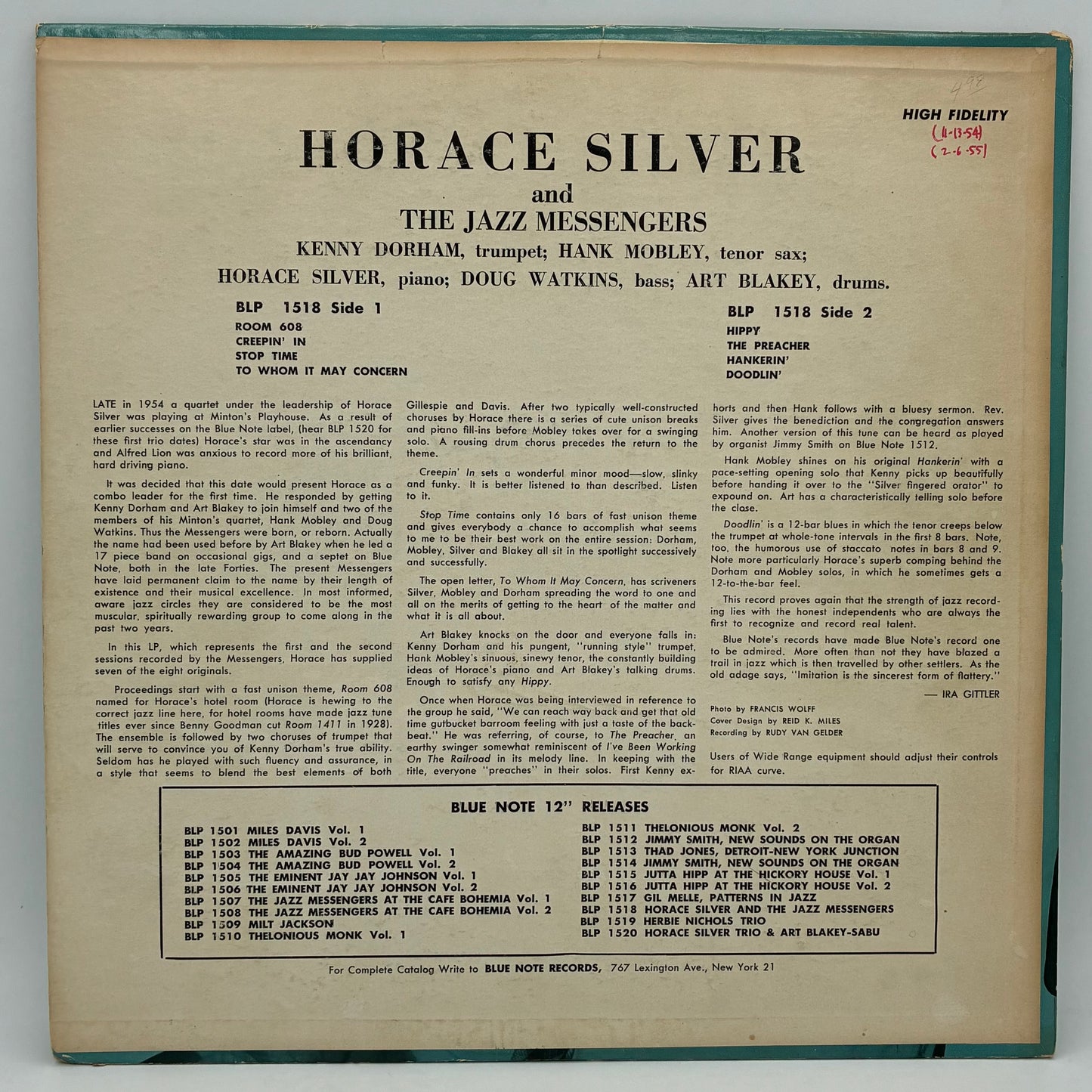 Horace Silver And The Jazz Messengers – Horace Silver And The Jazz Messengers