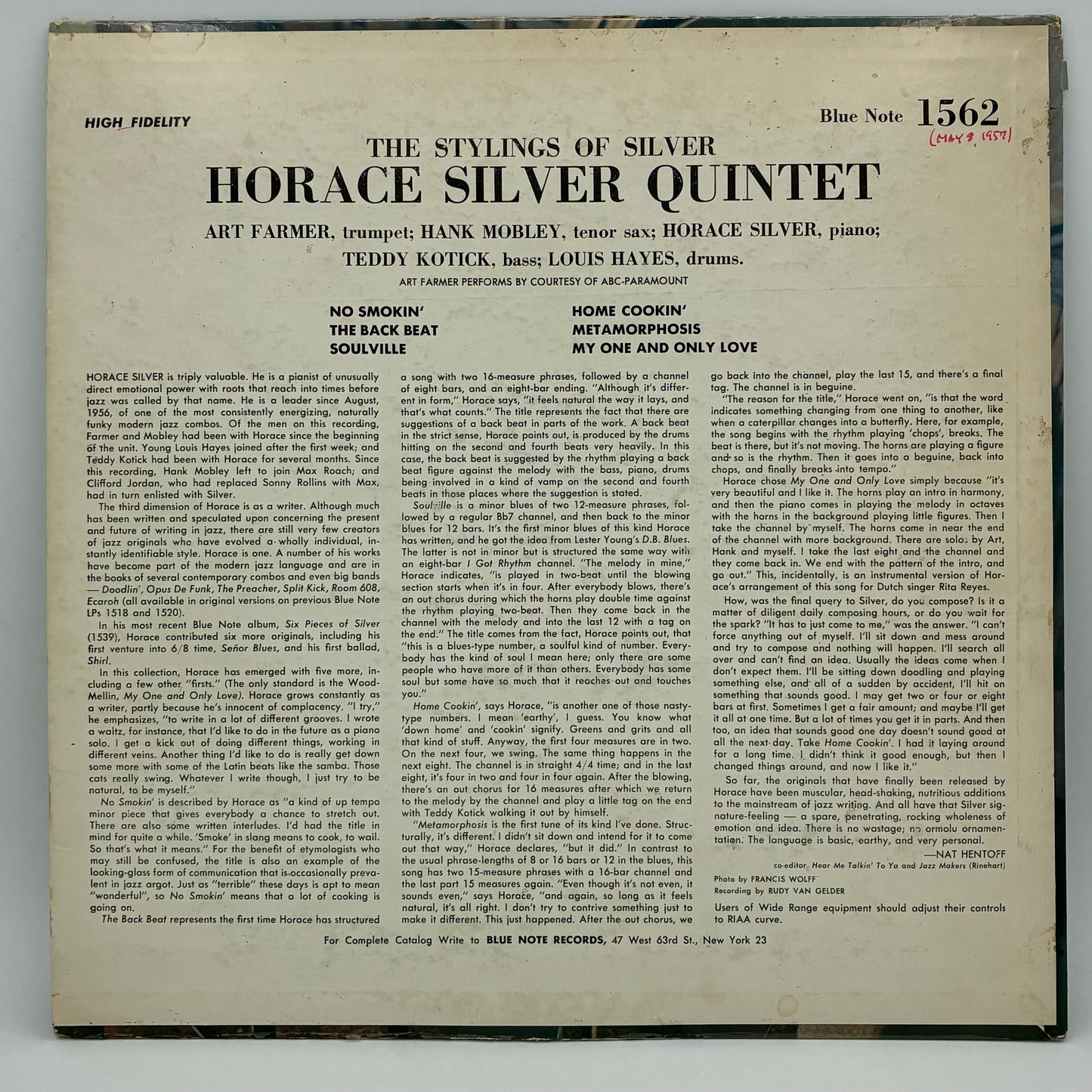 The Horace Silver Quintet – The Stylings Of Silver