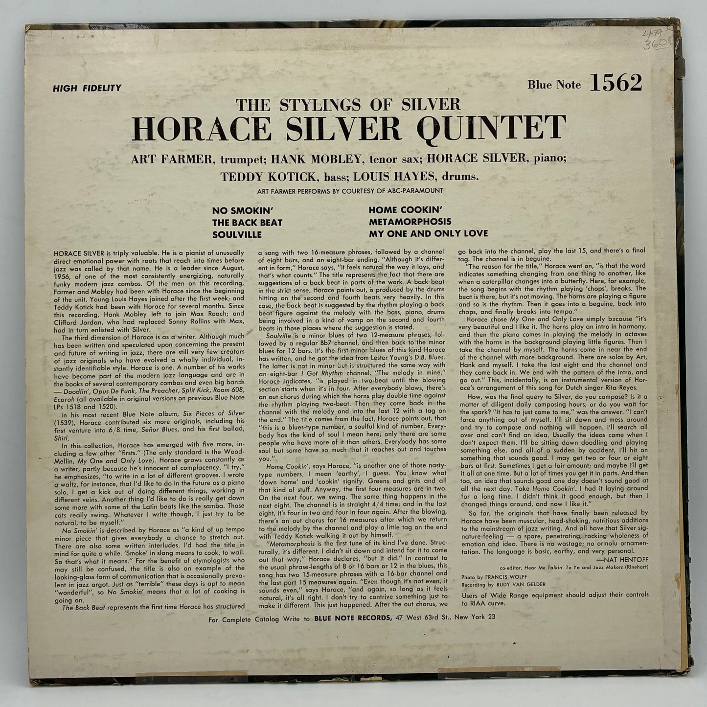 The Horace Silver Quintet – The Stylings Of Silver