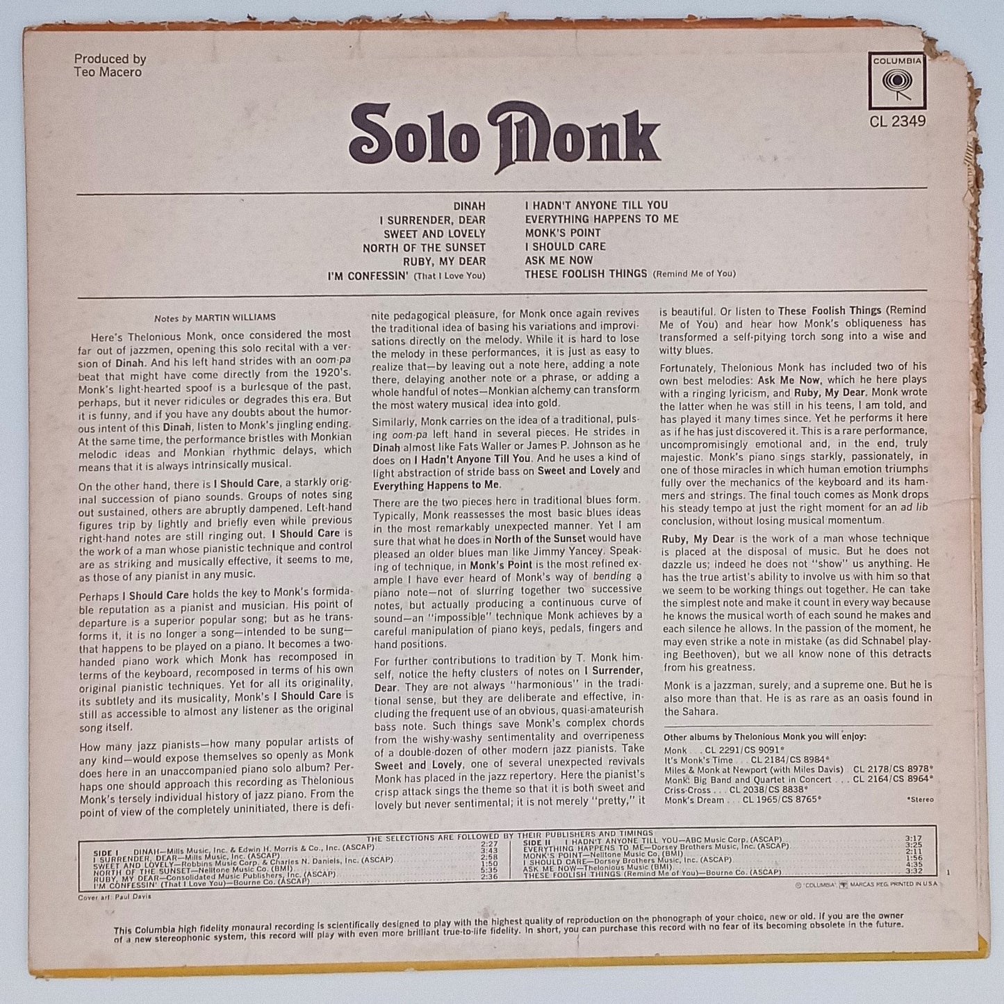 Monk – Solo Monk