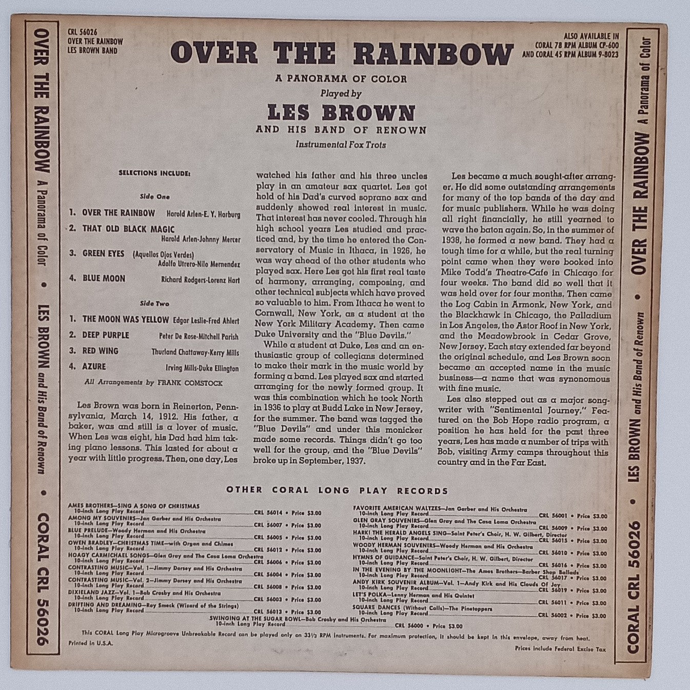 Les Brown And His Band Of Renown – Over The Rainbow A Panorama of Color