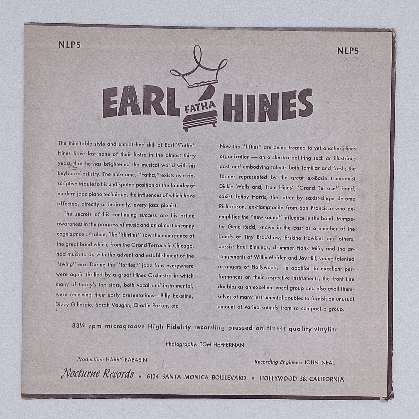 Earl "Fatha" Hines And His New Sounds – Earl "Fatha" Hines And His New Sounds