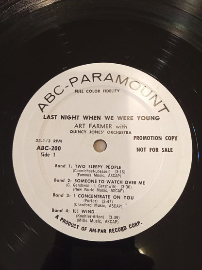 Art Farmer With The Quincy Jones Orchestra – Last Night When We Were Young