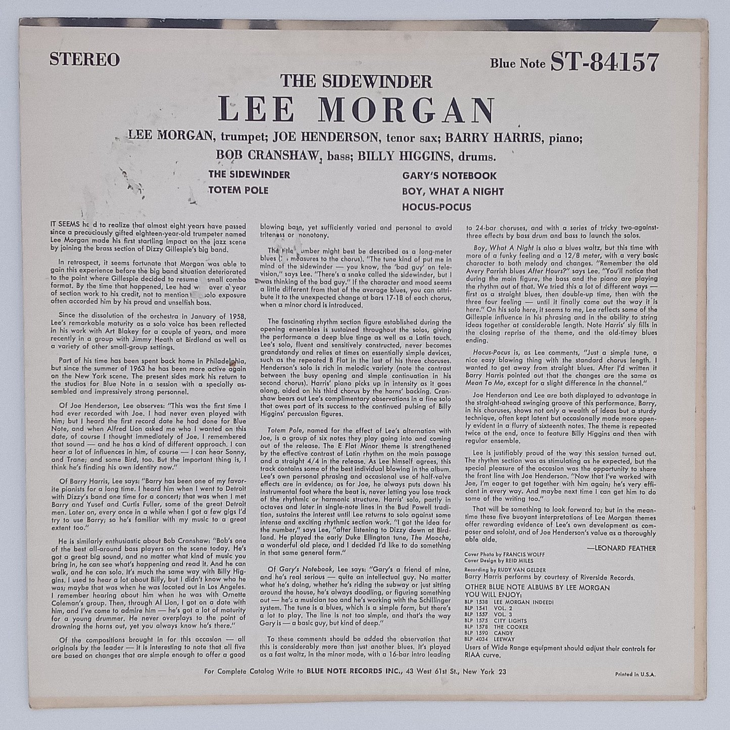 Lee Morgan – The Sidewinder (Stereo)