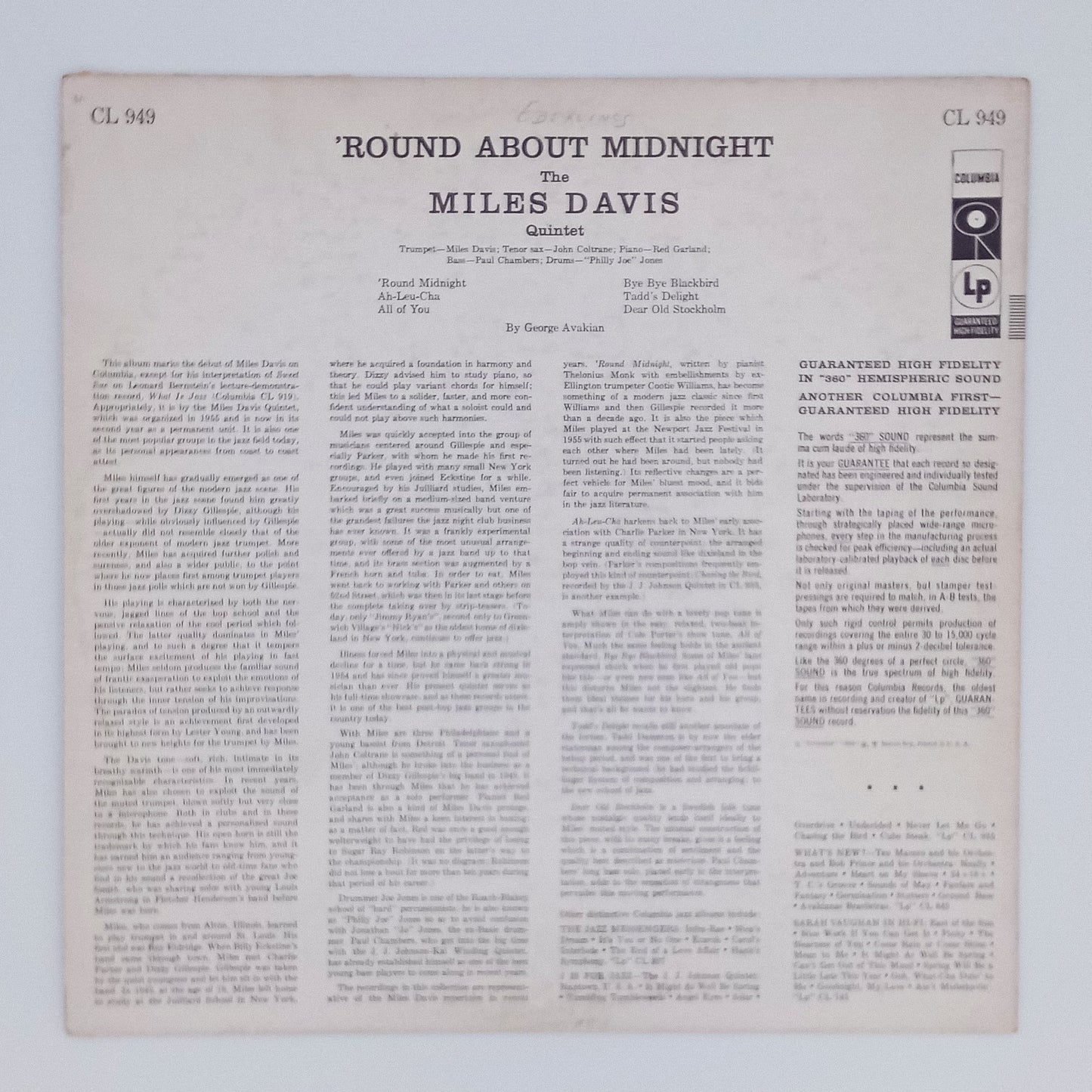 Miles Davis – 'Round About Midnight